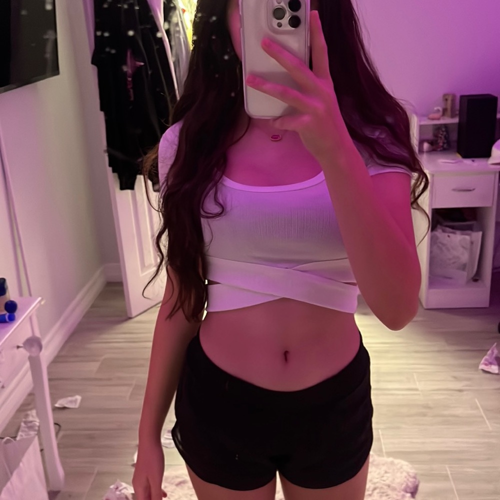 PacSun white crossed crop top